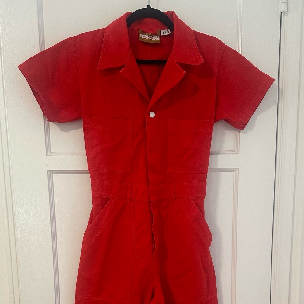 Big Bud Press Short Sleeve Jumpsuit Cherry Red